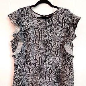 Snake Print Sleeveless Ruffle Dress - Who What Wear - Women's XXL